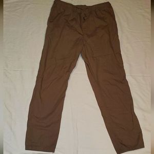 Divided tan pants.